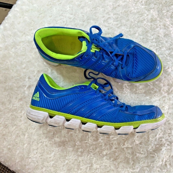 adidas blue and lime green shoes